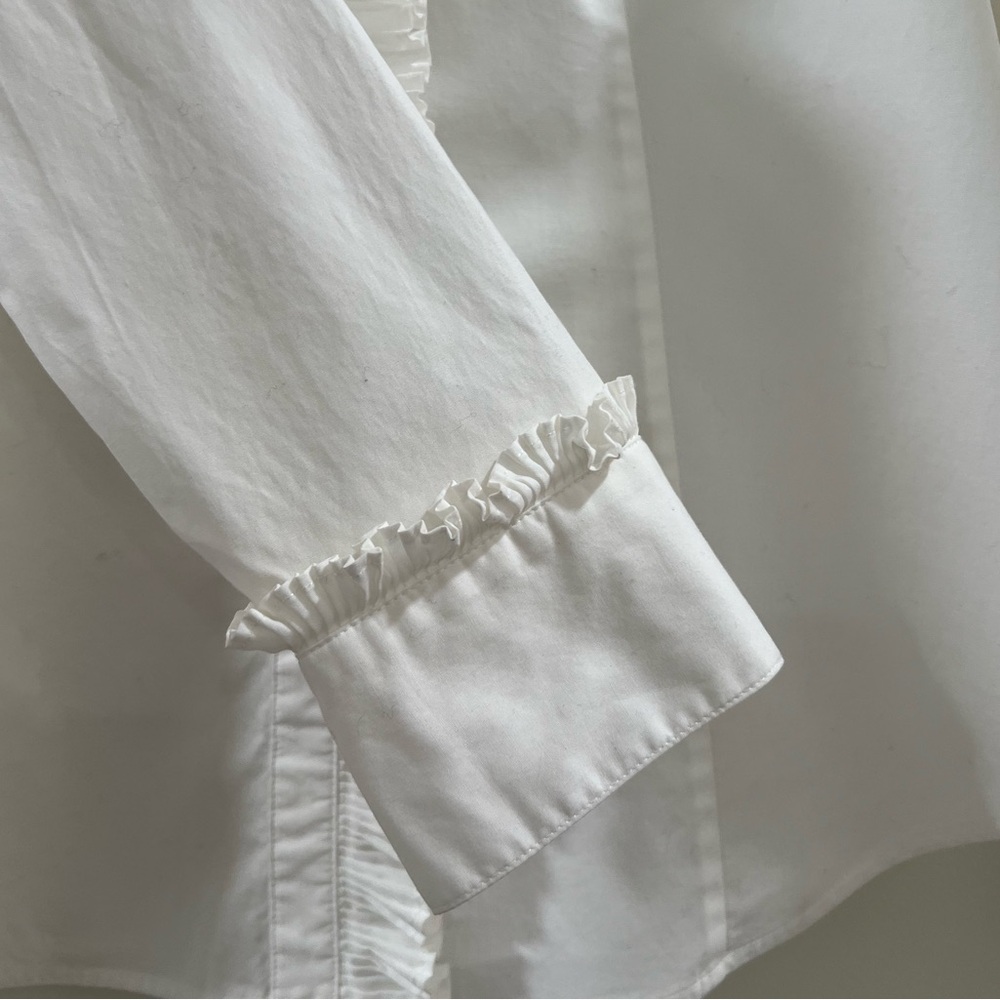 Talbots White Ruffled Blouse - Picture 6 of 8